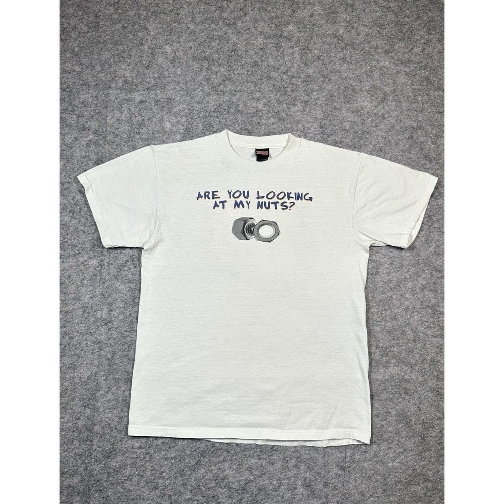 Vintage Mens "Are You Looking‎ At My Nuts" Verbal Assault Humor Shirt/ Sz M